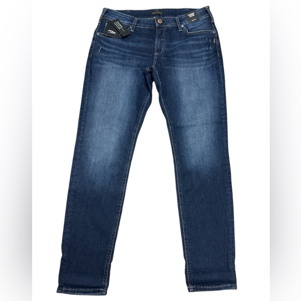 Silver Boyfriend Mid Rise Slim Leg